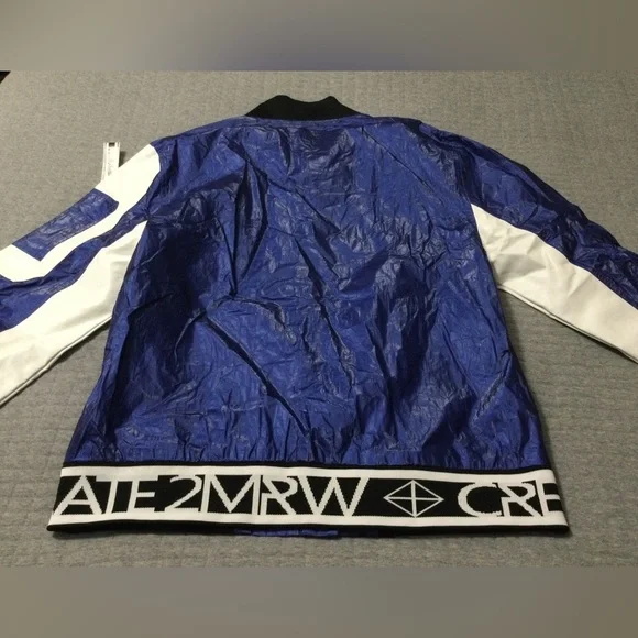 CREATE 2MRW MEN'S BOMBER JACKET CS9627 Blue/Wht - Picture 11 of 11